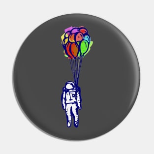 The blue Astronaut and the colourful Balloons Pin