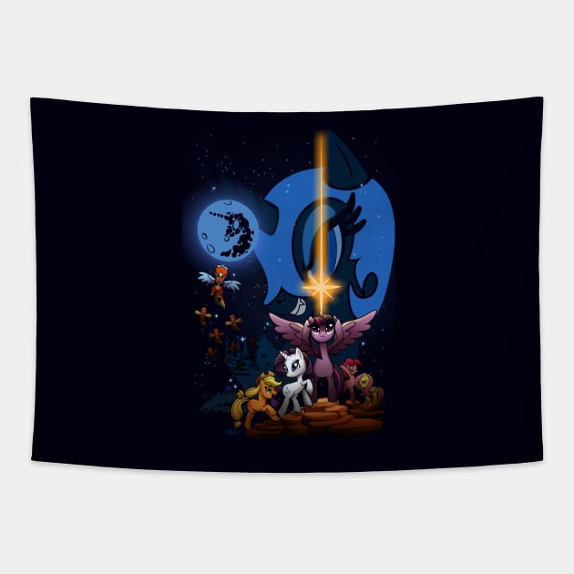 That's No Luna Tapestry by ChristaDoodles