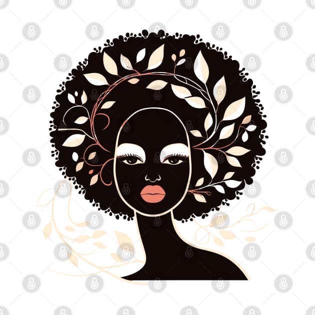 Afrocentric Woman With Afro Hair Silhouette by Graceful Designs