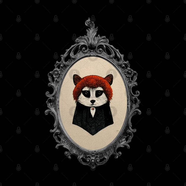 Edward Gorey-inspired Red Panda Portrait by Yue