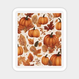 Fall Pattern Pumpkins and Leaves Magnet