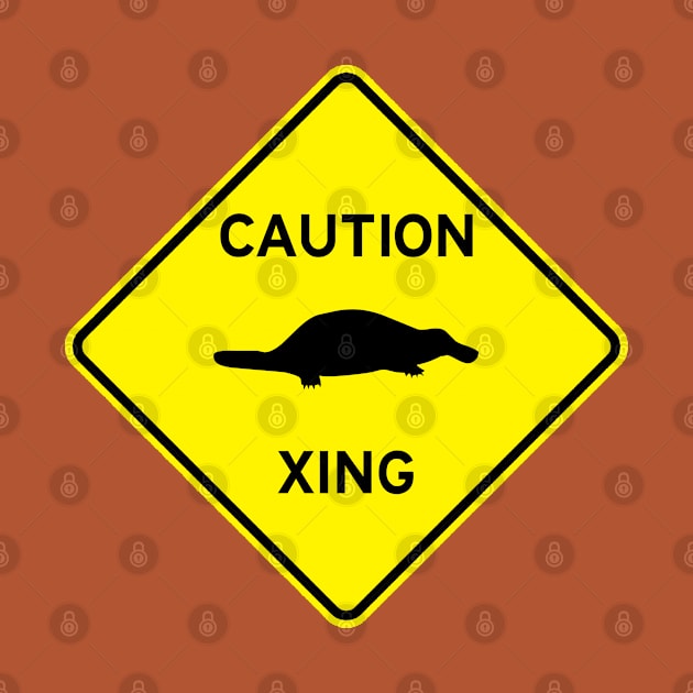 Caution Platypus Crossing by The Corner Cabinet