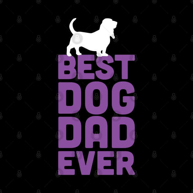 Best Basset Hound Dog Dad Ever - Purple Dog Lover Gift by Elsie Bee Designs