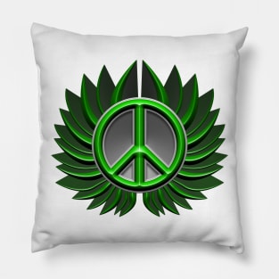 green peace symbol flower Pillow