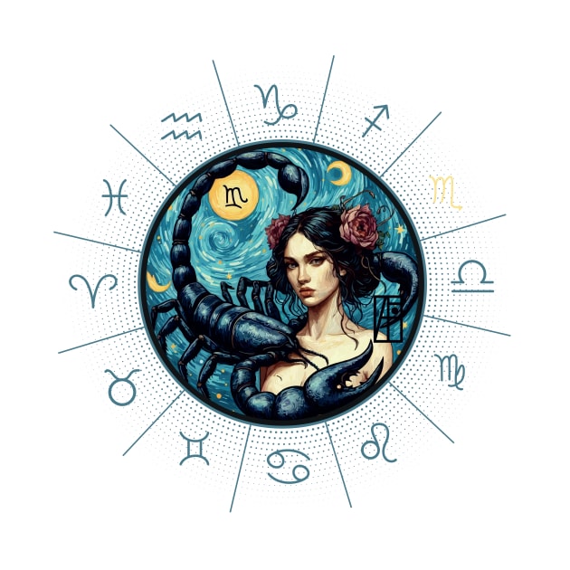 ZODIAC Scorpio - Astrological SCORPIO - SCORPIO - ZODIAC sign - Van Gogh style - 9 by ArtProjectShop