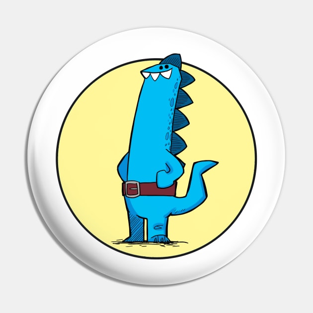 Lizardman in a circle Pin by Slack Wyrm