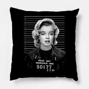 Marilyn monroe mugshot cartoon Pillow