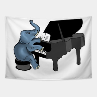 Elephant Playing Piano Tapestry