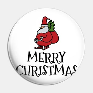 Santa on The Walk Merry Christmas Pin