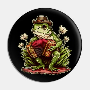 Irish Cottagecore Frog Playing Accordion Pin