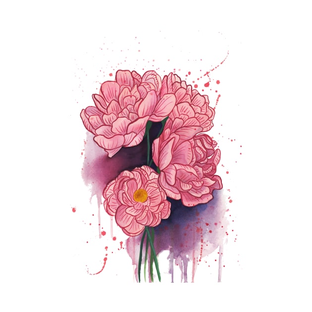 Peonies illustration 1 by gusstvaraonica