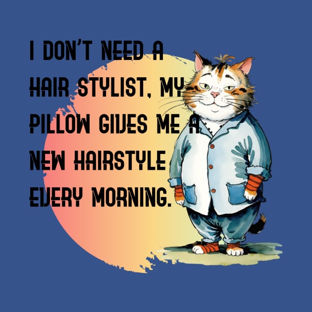 Cute cat and morning hairstyle by Human light 