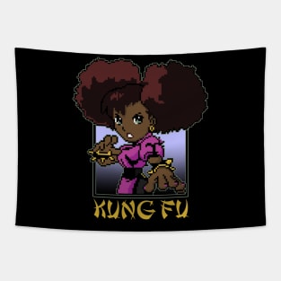 Kawaii Afro Kung Fu Girl Tapestry