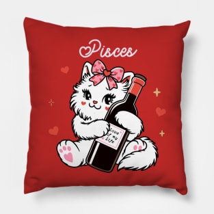 Pisces Sassy Valentines Kitty Pillow