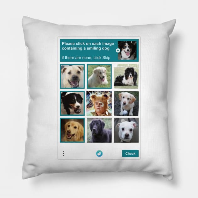 Barf Humorous Captcha Turing Test Pillow by zotilus