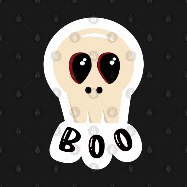 Cute Halloween Kawai Ghost - Boo by MysticMagpie