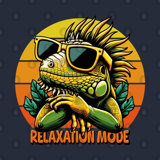 Relaxation mode: The Ultimate Iguana T-Shirt by chems eddine