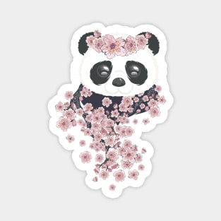 Panda with Sakura branch Magnet