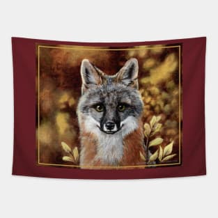 Autumn Grey Fox Tapestry