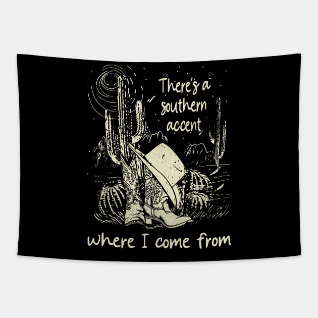 There's A Southern Accent, Where I Come From Cowgirl Hat Western Tapestry by Creative feather