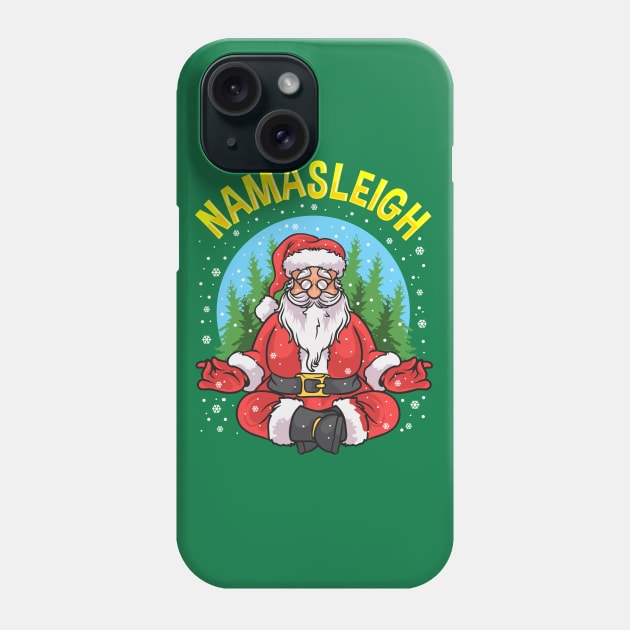 Yoga Santa Claus Namasleigh Meditate Meditation Buddha Phone Case by E