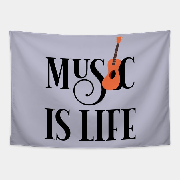 Music is life guitar Tapestry by Polynesian Vibes