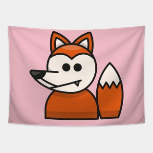 Fox Head Cartoon Illustration Tapestry