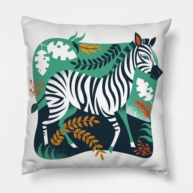 Zebra Pillow by Lucie Rice Illustration and Design, LLC