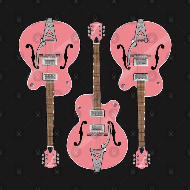 Triple Pink Guitar by saintchristopher