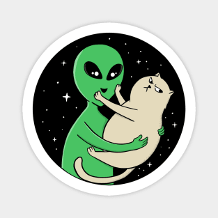 alien and cat Magnet