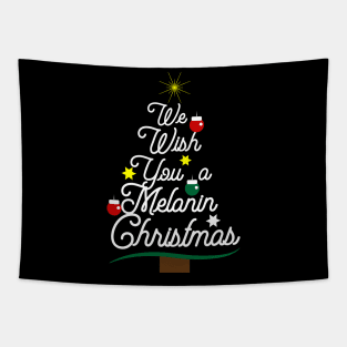 We Wish You a Melanin Christmas Tree Tapestry