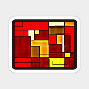 CODE RED Abstract AI Art Magnet