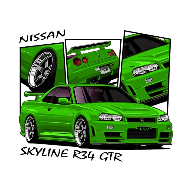 Nissan Skyline GTR R34, JDM Car by T-JD