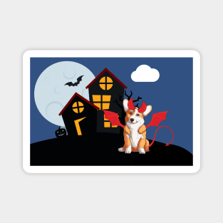 Cute Halloween Corgi Magnet