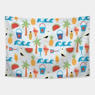 Summer Beach Day Tapestry