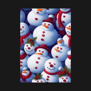 Christmas Seamless Pattern - Snowman #9 T-Shirt