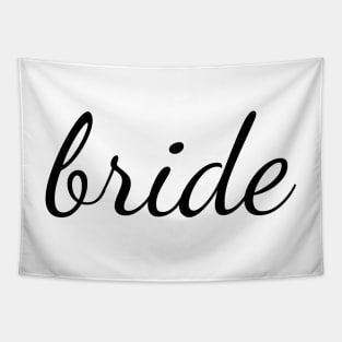 Bride Black Cursive Tapestry