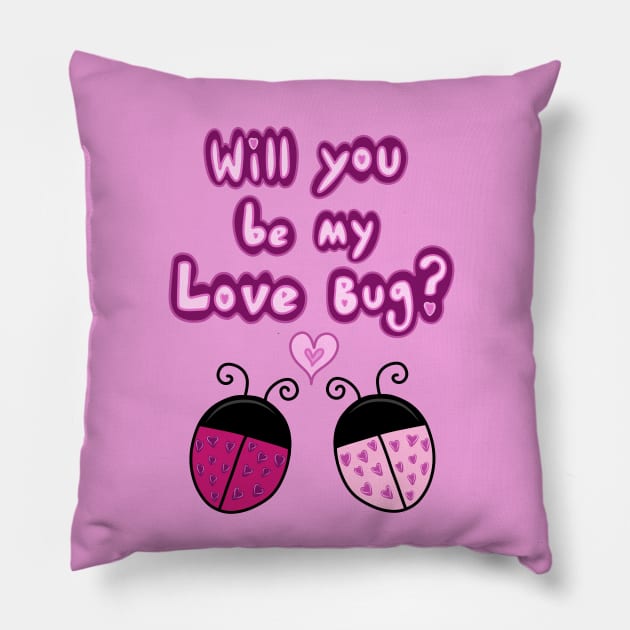 Will you be my love bug? Ladybug Pattern, made by EndlessEmporium Pillow by EndlessEmporium