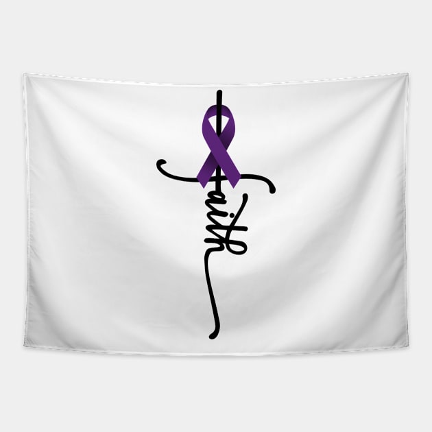 Pancreatic Cancer Faith Pancreatic Cancer Awareness Support Fighting Pancreatic Cancer Tapestry by CreativeShirt