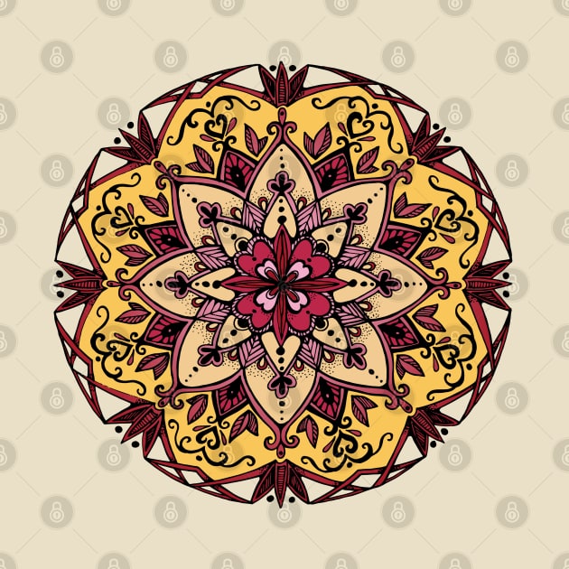 Mandala Red and Yellow by Heartsake