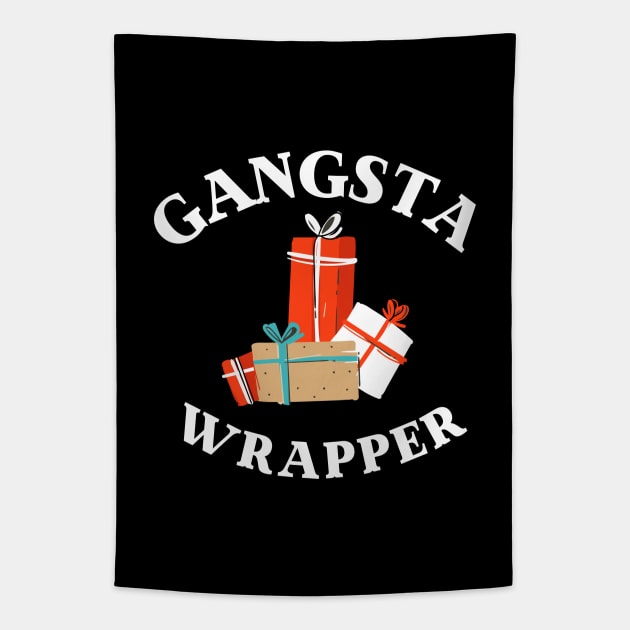 Gangsta Wrapper, Funny Christmas holiday pun Tapestry by ArtfulTat