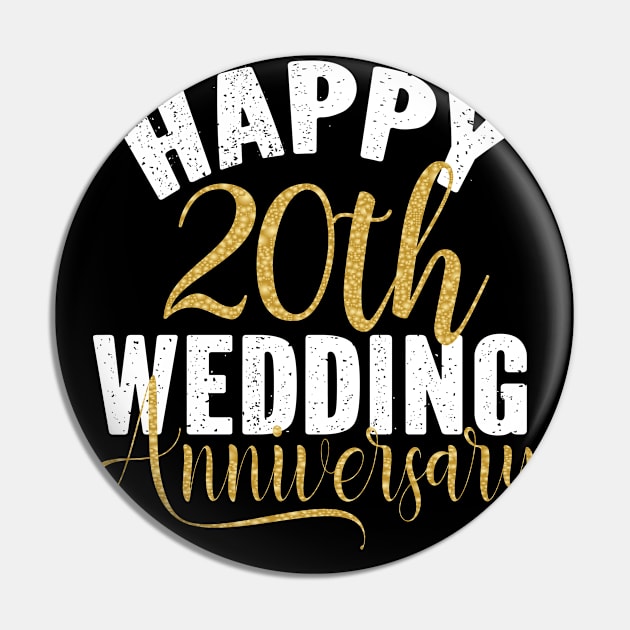 Happy 20th Wedding Anniversary Matching Gift For Couples graphic Pin by Grabitees