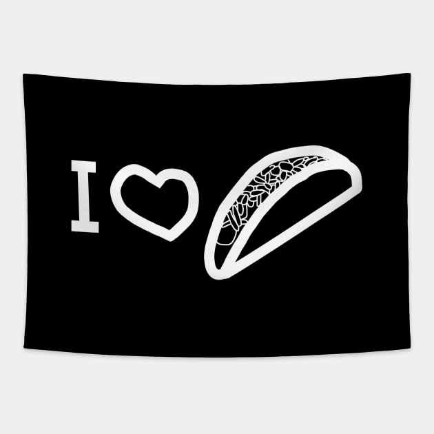 Whiteline I Love a Taco Tapestry by ellenhenryart