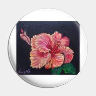 Pretty Orange Hibiscus Pin