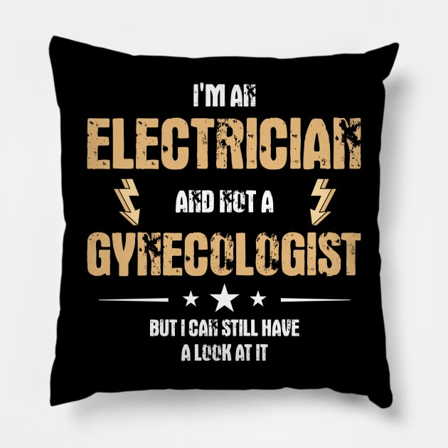 Funny Electrician Journeyman Dirty Jokes Adult Humor Pillow by MGO Design