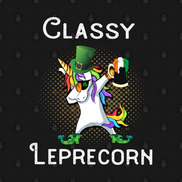 Dabbing Leprecorn Beer Shamrock Leprechaun St Patrick's St Paddy's Day Classy by familycuteycom