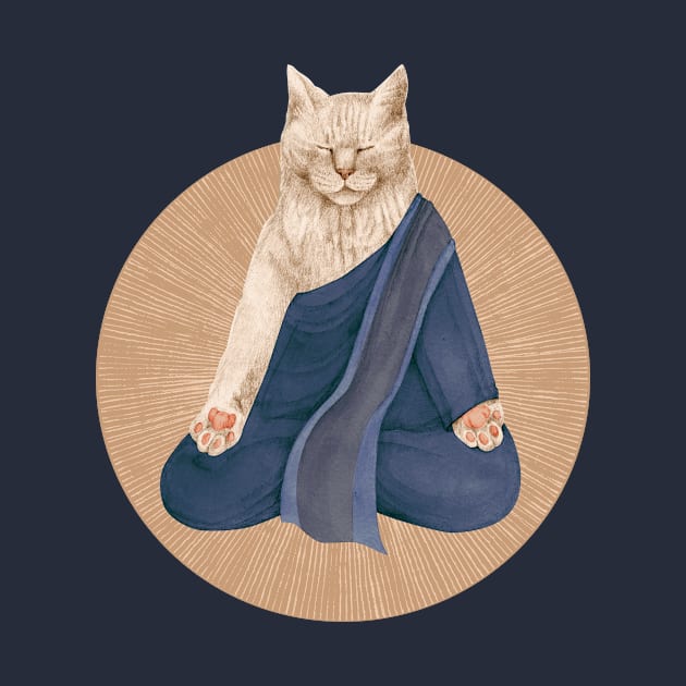 meditating cat - white by KindSpirits