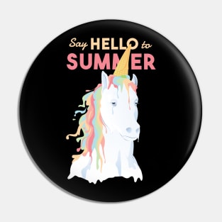 Hello Summer Unicorn Cream Pin