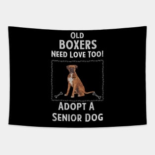 Senior Dog Adoption T-Shirt for Boxer Dog Lovers Tapestry