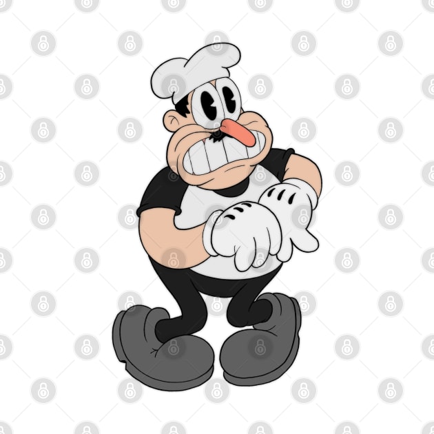 Peppino Spaghetti in 1930s rubberhose cuphead cartoon style by Kevcraven